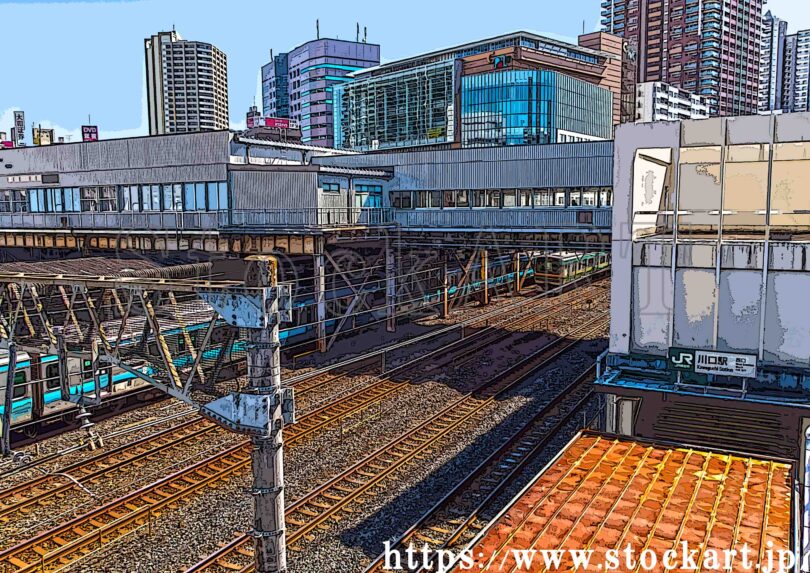 川口駅西口 イラスト