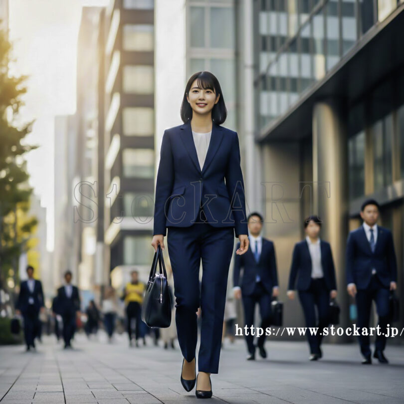 オフィス街を歩く若手女性社員