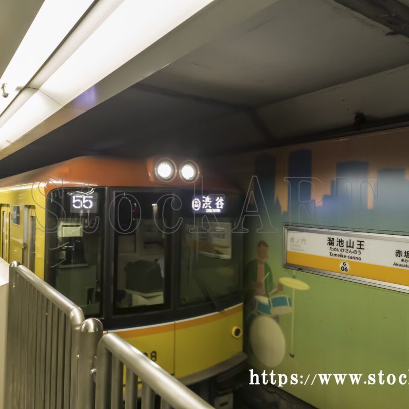 溜池山王駅で発車を待つ 銀座線渋谷行き2024